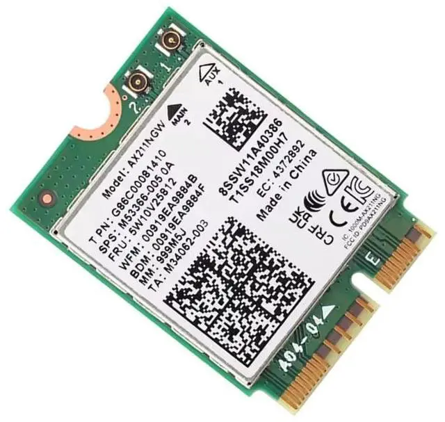 Alt view image 7 of 7 - YEPLOOK WiFi 6E AX211NGW Tri-Band 2.4G/5G/6Ghz Wireless Network Wifi Card Adapter for Bluetooth 5.2 AX211 M.2 KeyE CNVio Windows11 with 1x Antenna & 1x Cable