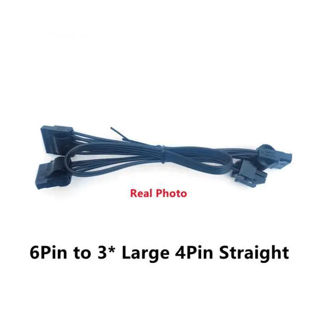 Alt view image 7 of 7 - YEPLOOK 6Pin to 3x IDE 4Pin Straight for Corsair AX1200 Gold, PATA PERIF Peripheral Power Cable for Corsair Professional AX1200 GOLD Modular Power PSU, 50+15+15 CM 18AWG Tinned Copper Wire