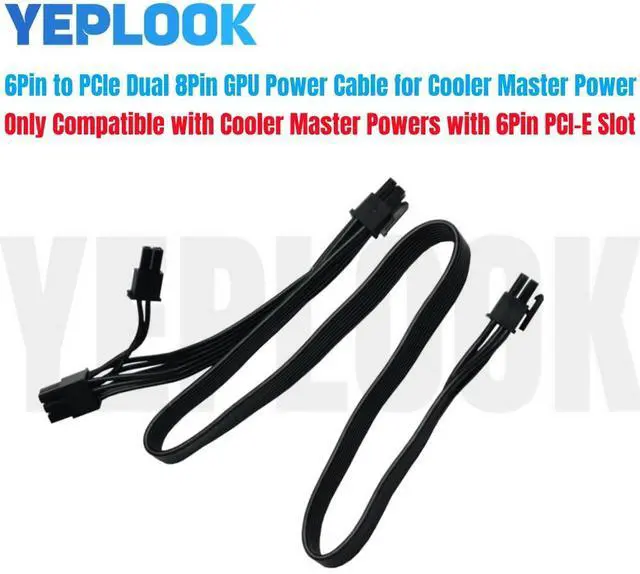 Main image of PCIe 6Pin to 8Pin+8Pin GPU Cable for CoolerMaster Silent Pro Gold 1200W 900W 800W 700W M2 1500W 1000W 850W M1000 M850 M700 M600