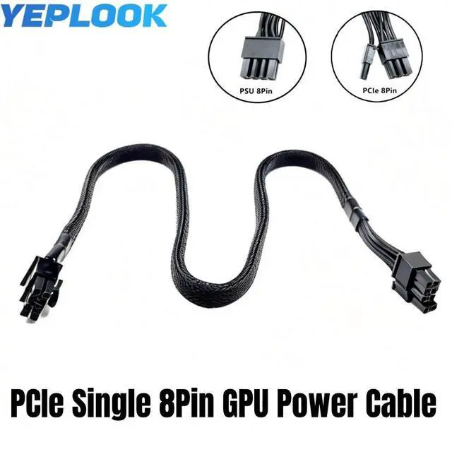 Main image of YEPLOOK PCIe 8Pin 6+2Pin Sleeved Net GPU Power Cable for MSI MAG A750GL A850GL A1000GL A1200GL PCIE5 Modular Powers, 18AWG Tinned Copper Wire 60CM/ 23.6in./1.97ft.