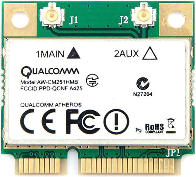 Alt view image 4 of 4 - Dual Band Atheros WiFi Bluetooth Card 433Mbps Qualcomm AW CM251HMB 802.11a/b/g/n/ac 2.4/5G BT 4.0 Combo Wireless Mini PCI E Wlan
