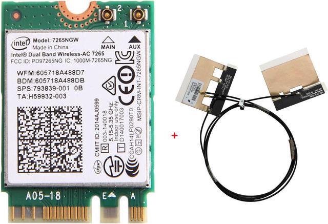 Intel 7265NGW 867Mbps Wireless-AC 7265 Dual Band Bluetooth 4.0 Wifi Card+Antenna Add-On Cards - Newegg.com
