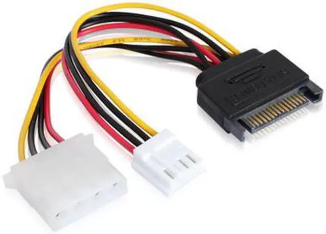 Main image of SATA 15P Male to 4P*2 cable