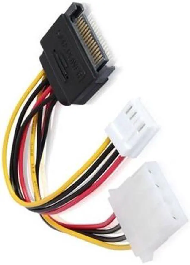 Alt view image 2 of 2 - SATA 15P Male to 4P*2 cable