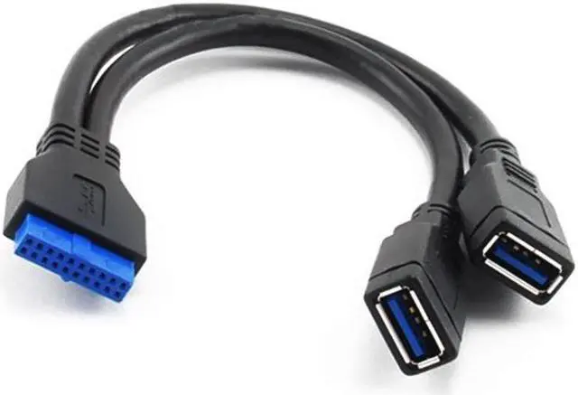 Main image of PC Computer DIY Motherboard Mainboard 19Pin USB3.0 Female to 2 Port USB 3.0 A Female Data Cable