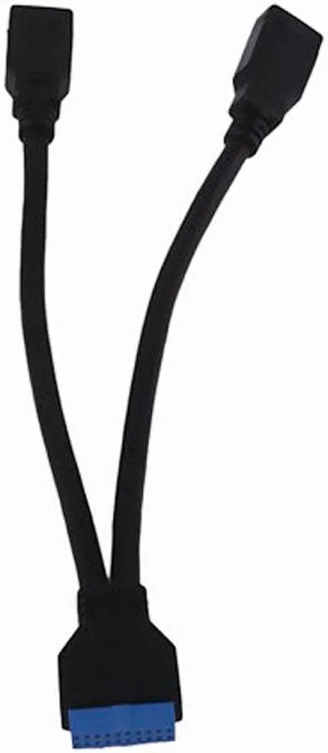 Alt view image 2 of 3 - PC Computer DIY Motherboard Mainboard 19Pin USB3.0 Female to 2 Port USB 3.0 A Female Data Cable