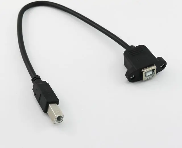 Main image of 0.3m USB 2.0 A female socket panel mount to USB B male plug extension cable