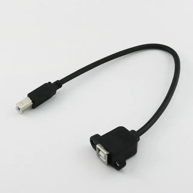 Alt view image 2 of 4 - 0.3m USB 2.0 A female socket panel mount to USB B male plug extension cable