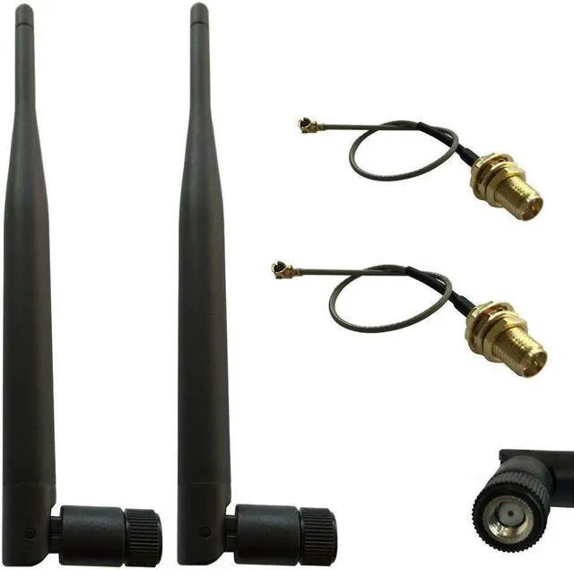 Main image of 2-Pack 2.4GHz 6dBi Indoor Bluetooth WiFi RP-SMA Female Omni Antenna Aerial