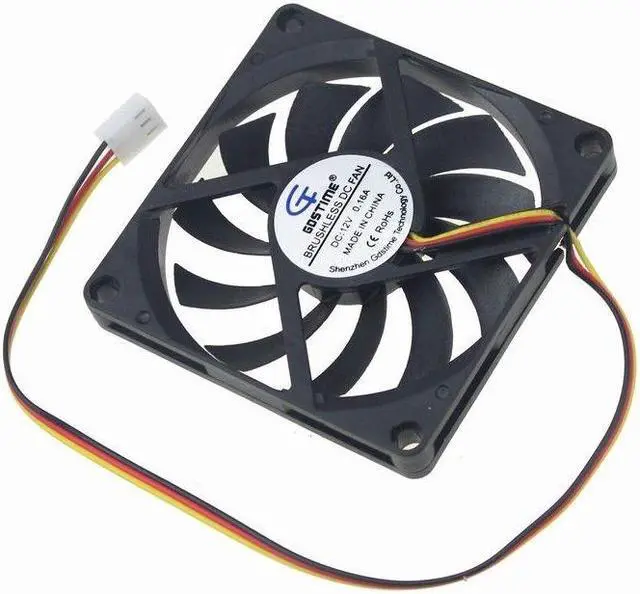 Alt view image 5 of 5 - 3pin 12V 0.16A 8cm 80mm 80x80x10mm Brushless PC CPU Case fan Cooling Fan