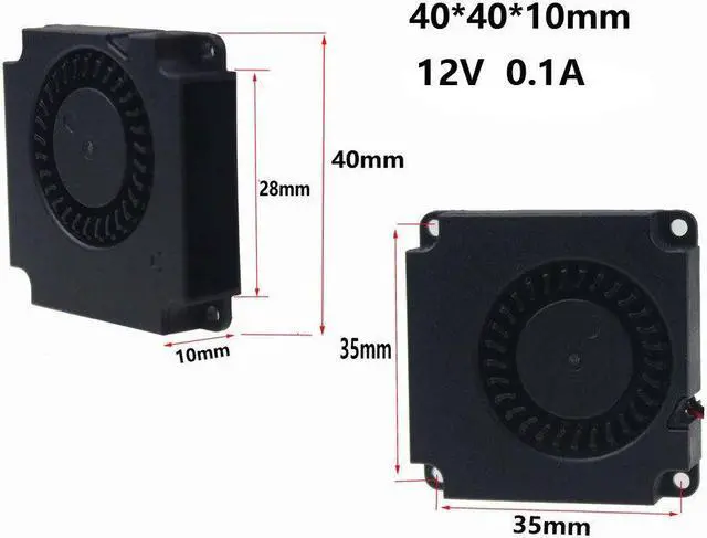 Alt view image 4 of 7 - 4cm 40x40x10mm Ball Bearing 12V Brushless Blower Cooling Fan 2pin