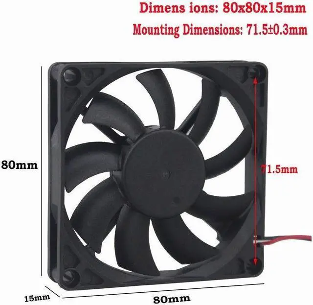 Alt view image 4 of 5 - 5V 0.4A 8cm 80mm 80x80x15mm USB Power Brushless PC CPU fan Cooling Fan Quiet