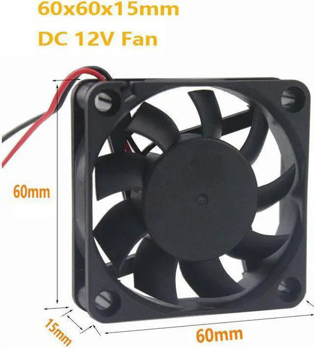 Alt view image 3 of 5 - 12V 6cm 60mm 60x60x15mm Brushless fan Cooling Cooler Fan 2pin 6015S