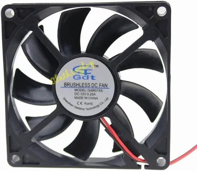 Alt view image 2 of 6 - 4pin 12V 8cm 80mm 80x80x15mm Brushless PC CPU fan Cooling Cooler Fan Silent