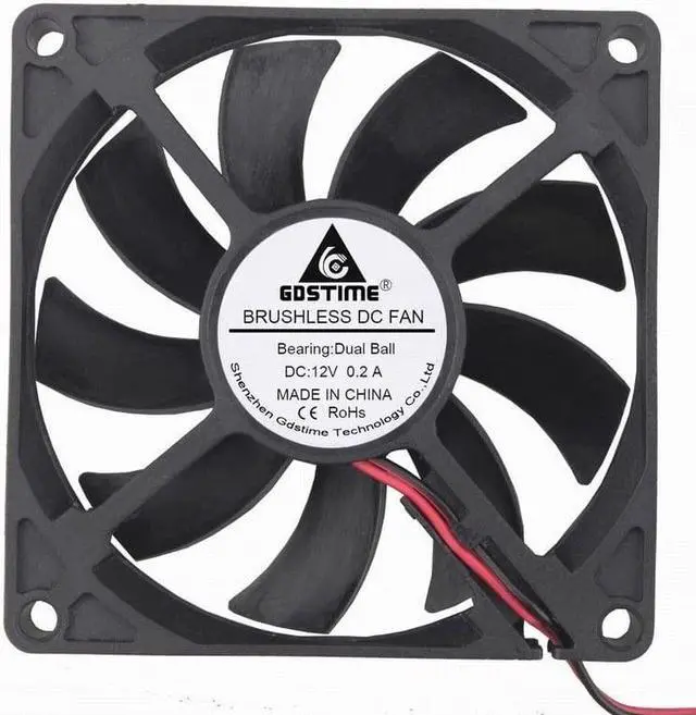 Alt view image 2 of 6 - Ball Bearing 12V 8cm 80mm 80x80x15mm 2pin Brushless PC CPU fan Cooling Fan