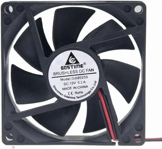 Alt view image 4 of 6 - 12V 8cm 80mm 80x80x25mm Kühlung fan Brushless PC CPU Case Cooling Fan 2pin