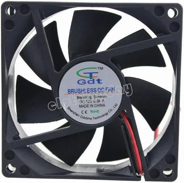 Alt view image 2 of 6 - 12V 8cm 80mm 80x80x25mm Brushless PC CPU Case fan Cooling Cooler Fan 4pin