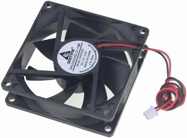 Alt view image 5 of 6 - 12V 8cm 80mm 80x80x25mm Kühlung fan Brushless PC CPU Case Cooling Fan 2pin