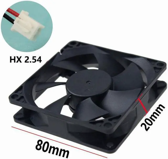 Alt view image 6 of 6 - 12V 0.2A 8cm 80mm 80x80x20mm Brushless PC CPU fan Cooling Cooler Fan 2pin