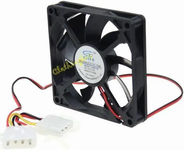 Alt view image 6 of 6 - 4pin 12V 8cm 80mm 80x80x15mm Brushless PC CPU fan Cooling Cooler Fan Silent