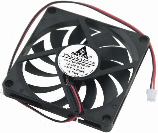 Alt view image 7 of 7 - 12V 8cm 80mm 80x80x10mm 2pin Brushless PC CPU Case fan Cooling Fan