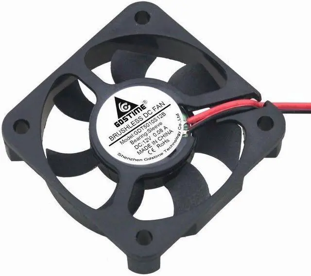 Alt view image 5 of 6 - 12V 5cm 50mm 50x50x10mm 2pin Brushless PC CPU Case fan Cooling Cooler Fan