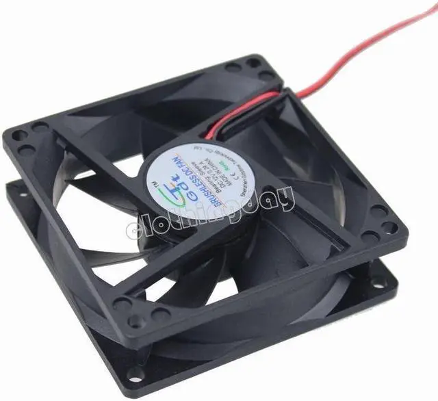Alt view image 4 of 6 - 12V 8cm 80mm 80x80x25mm Brushless PC CPU Case fan Cooling Cooler Fan 4pin