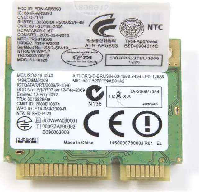 Main image of Atheros AR5B93 Mini PCI-E 300Mbps Wireless Wifi Network BGN Half Size Wlan Card