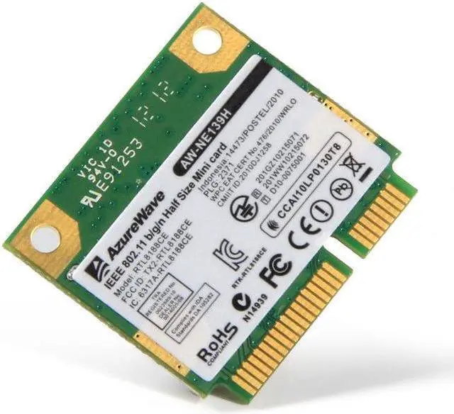 Alt view image 3 of 7 - 150Mbps Realtek RTL8188CE AW-NE139H 2.4G 802.11BGN Mini PCI-E WiFi wireless Card