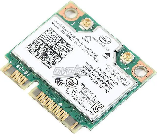 Alt view image 5 of 7 - Dual Band 433Mbps Intel AC 3160HMW 2.4G/5GHz + Bluetooth4.0 Mini PCI E WiFi Card