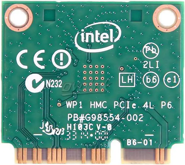 Alt view image 2 of 7 - Dual Band 433Mbps Intel AC 3160HMW 2.4G/5GHz + Bluetooth4.0 Mini PCI E WiFi Card