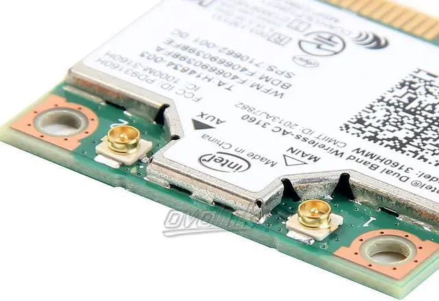 Alt view image 4 of 7 - Dual Band 433Mbps Intel AC 3160HMW 2.4G/5GHz + Bluetooth4.0 Mini PCI E WiFi Card