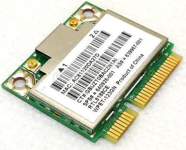 Main image of RTL8188CE Realtek for HP PCI-E 150Mbp WiFi Wireless Card SPS:639967-001