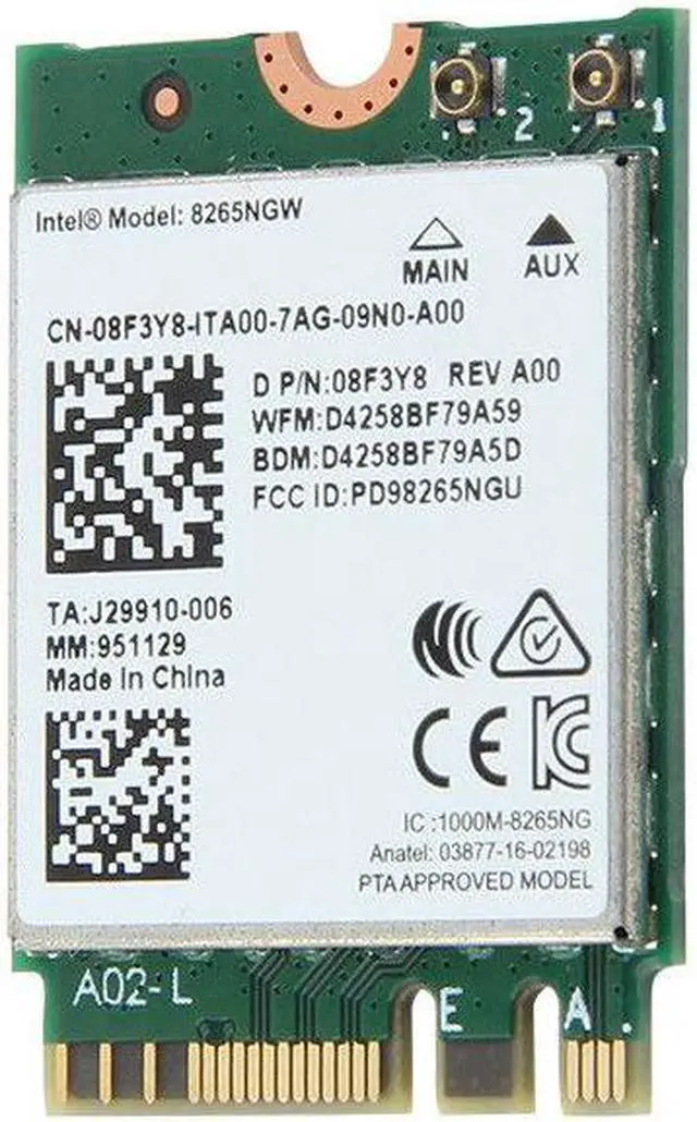 Alt view image 5 of 6 - 867Mbps Dual Band Intel 8265NGW Bluetooth 4.2 NGFF Wireless WiFi Card 802.11ac