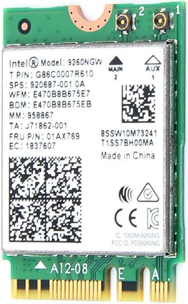 Alt view image 6 of 6 - Dual Band Wireless AC 9260 NGW NGFF M.2 WiFi Bluetooth 5.0 1.73Gbps Laptop Card