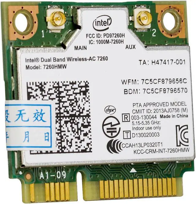 Alt view image 7 of 7 - Wireless 802.11 AC 7260HMW Dual Band WiFi Bluetooth 4.0 Half Mini PCI-e Card