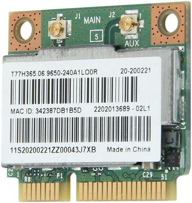 Alt view image 3 of 6 - BCM943228HMB 300Mps 2.4/5GHz Bluetooth 4.0 Mini PCI-E Wifi Card for Laptop