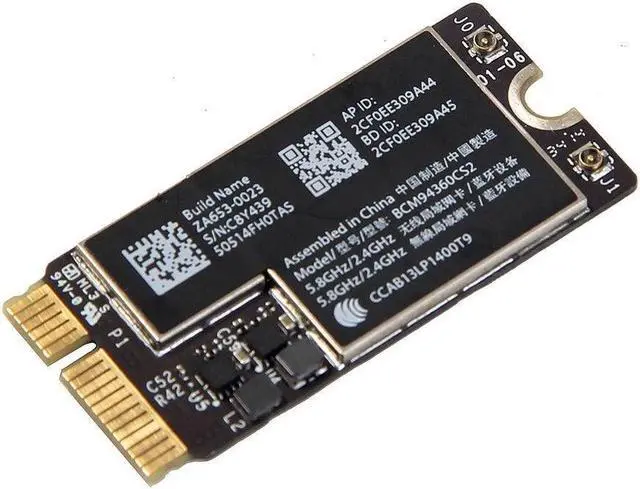Alt view image 4 of 5 - Wireless-AC Wifi Bluetooth Card BCM94360CS2 For MacBook Air 13' A1465 A1466 GW