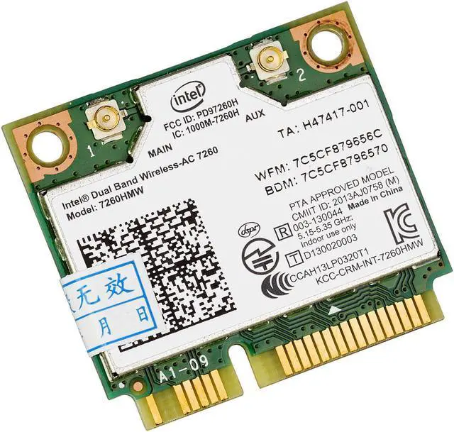 Alt view image 3 of 7 - Wireless 802.11 AC 7260HMW Dual Band WiFi Bluetooth 4.0 Half Mini PCI-e Card
