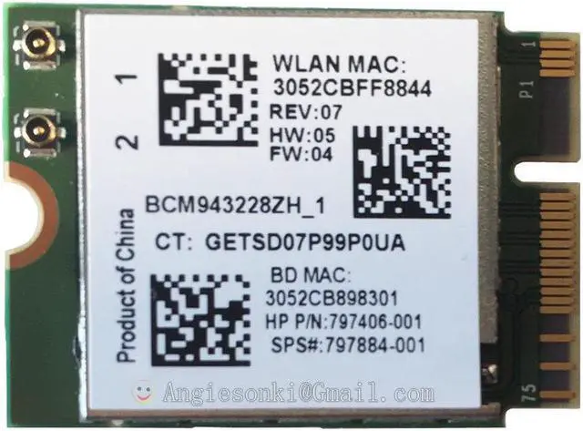 Main image of Broadcom BCM943228ZH WIFI Wireless N BT Bluetooth 4.0 NGFF WLAN Card 802.11abgn
