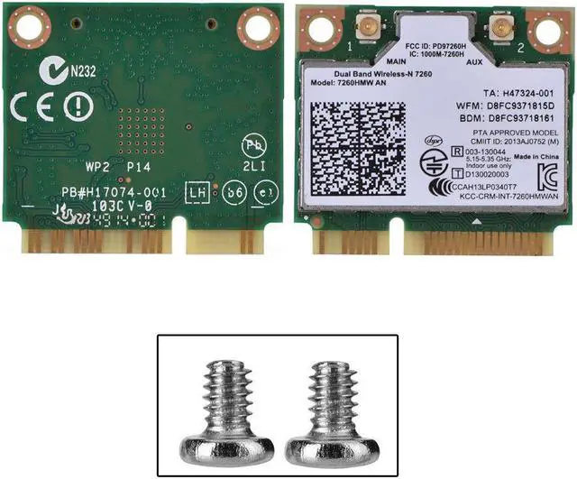 Alt view image 6 of 7 - For Intel 7260 7260HMW Dual Band Wireless Bluetooth Wifi Card Mini PCI-E 300Mbps