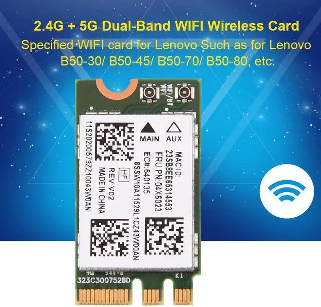 Alt view image 6 of 7 - 433Mbps 802.11AC Dual Band WiFi Bluetooth 4.0 NGFF/M2 Wireless Card for Lenovo