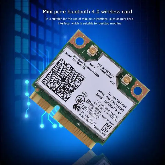 Alt view image 2 of 7 - For Intel 7260 7260HMW Dual Band Wireless Bluetooth Wifi Card Mini PCI-E 300Mbps