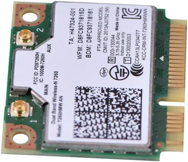Alt view image 4 of 7 - For Intel 7260 7260HMW Dual Band Wireless Bluetooth Wifi Card Mini PCI-E 300Mbps