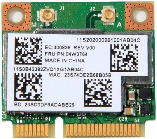 Main image of BCM943228HMB 802.11N 2.4/5GHz+Bluetooth4.0 PCI E Wi-Fi Card FRU:04W3764 TESTED