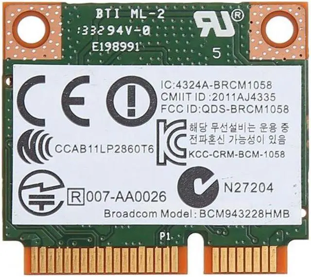 Alt view image 4 of 8 - 300M WiFi Bluetooth 4.0 Wireless PCI-E Card For BCM943228HMB HP SPS 718451-001