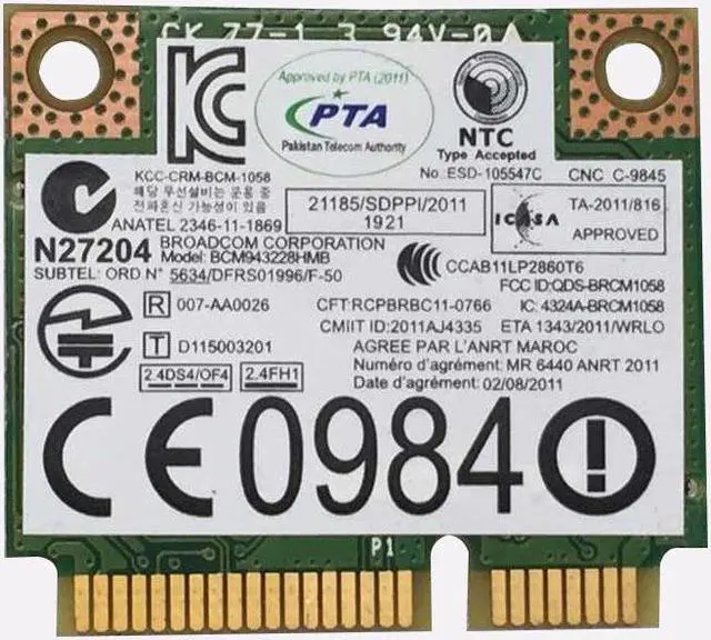 Alt view image 2 of 2 - BCM43228HMB WIFI+Bluetooth4.0 Wireless Card 04W3764 Fr E130 E135 E530 E430 S230U