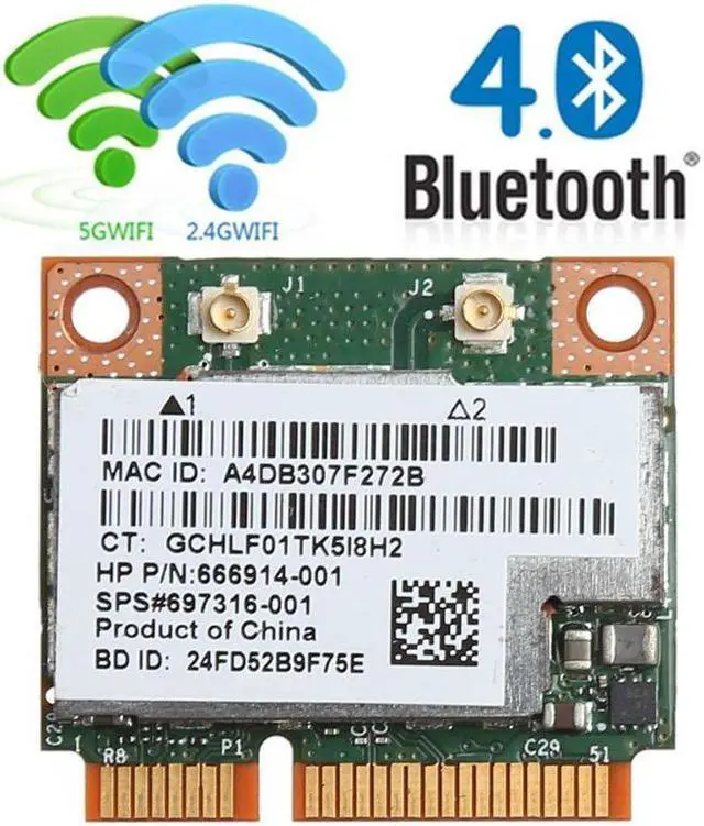 Main image of 300M WiFi Bluetooth 4.0 Wireless PCI-E Card For BCM943228HMB HP SPS 718451-001