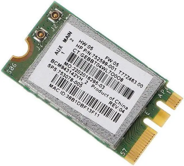 Alt view image 4 of 6 - New BCM943142Y 802.11b/g/n Bluetooth 4.0 WLAN 150Mbps NGFF Wireless Wifi Card