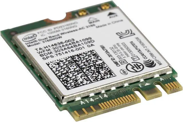 Alt view image 5 of 8 - AC Dual Band Wireless 3160 NGW NGFF M.2 WiFi Bluetooth 4.0 Laptop Card 433Mbps